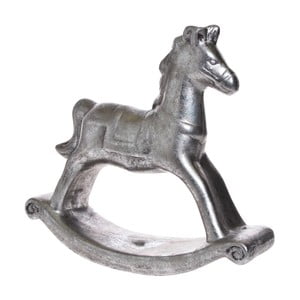 Dekoratívny hojdací kôň v striebornej farbe Ewax, výška 19 cm