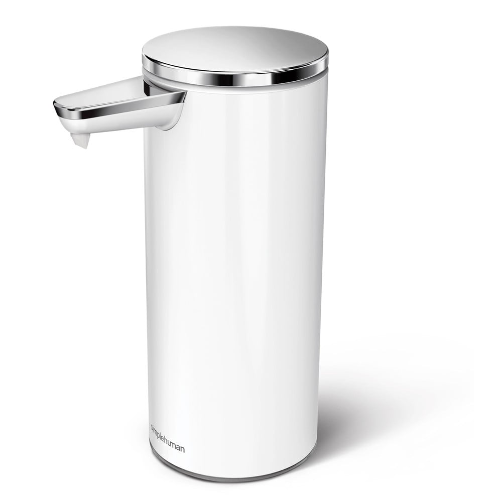 E-shop Biely automatický oceľový dávkovač mydla 266 ml - simplehuman