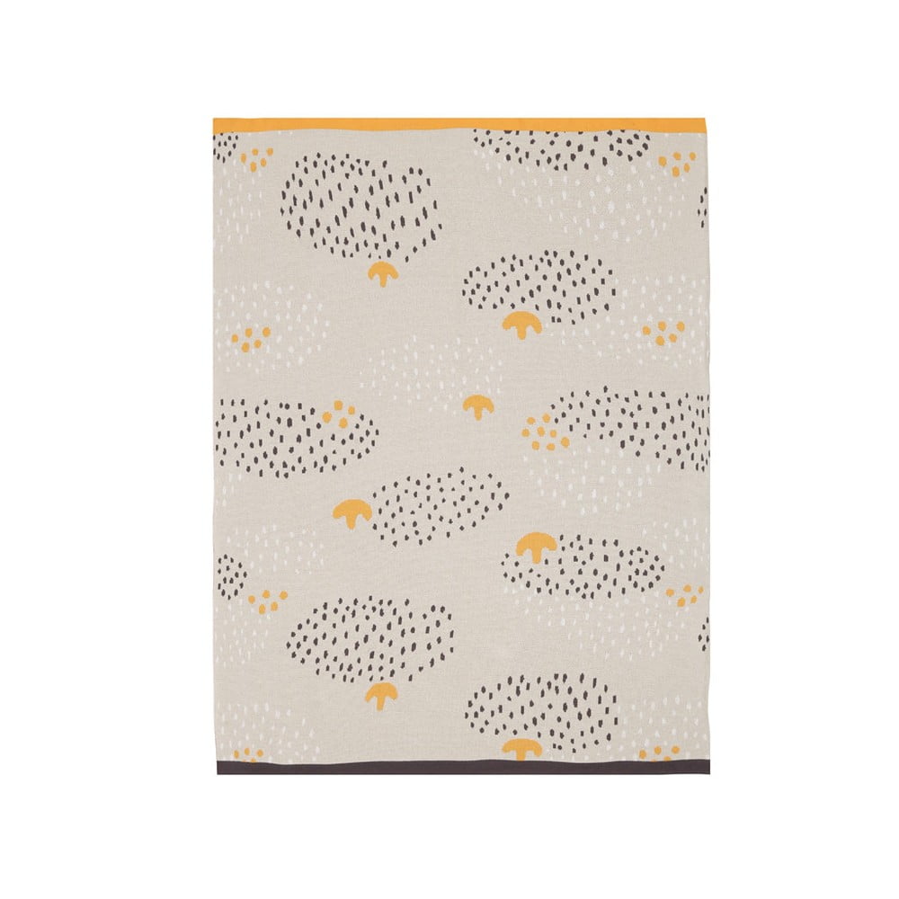E-shop Béžovo-oranžová detská bavlnená prikrývka cez posteľ Södahl Raindrops, 80 x 100 cm