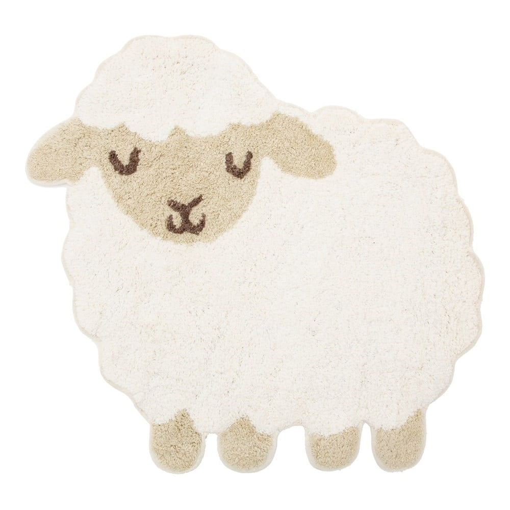 E-shop Biely detský bavlnený koberec Sass & Belle Baa Baa Lamb, 56 x 60 cm