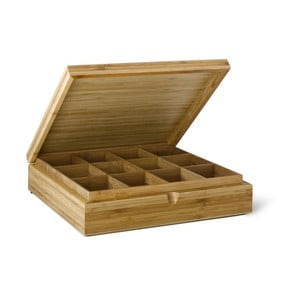 Bambusová krabička na čaj s 12 priehradkami Bredemeijer 
