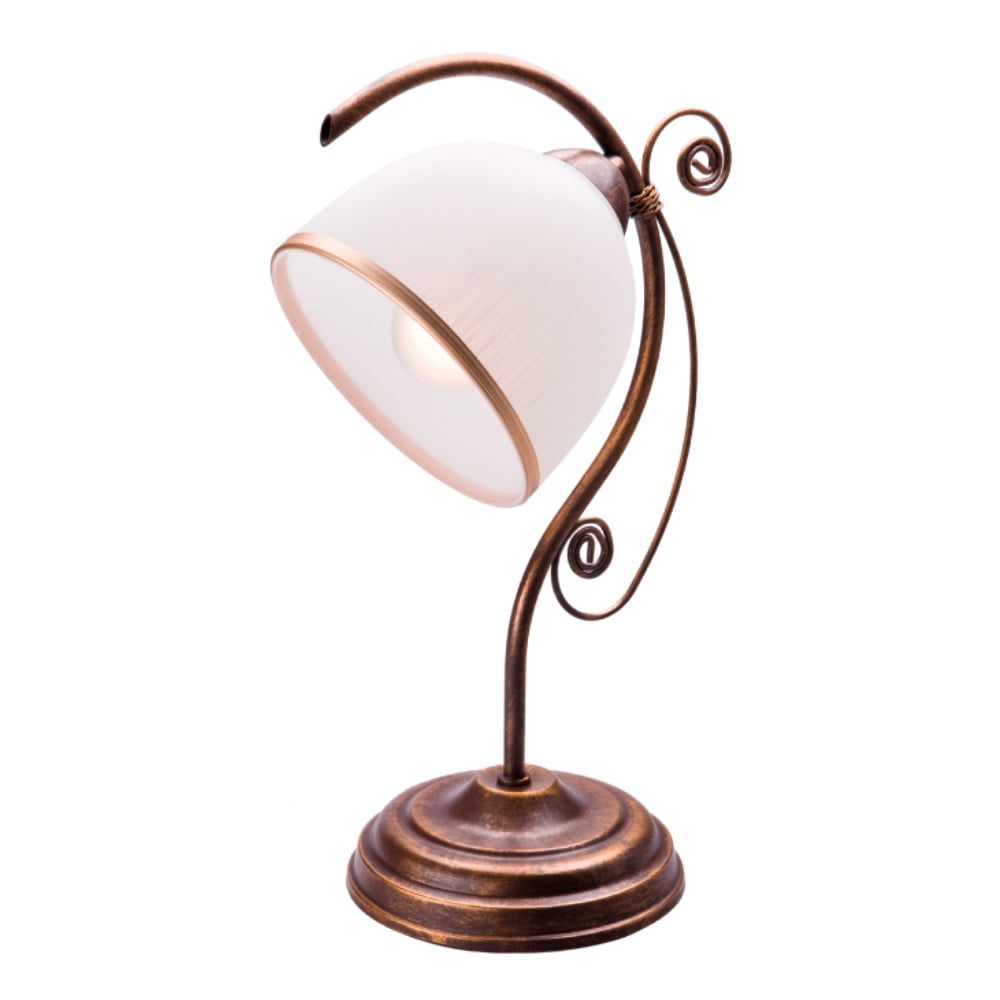 E-shop Bielo-hnedá stolová lampa Lamkur