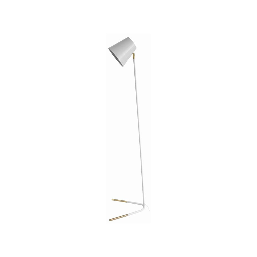 E-shop Biela voľne stojacia lampa s detailmi v zlatej farbe Leitmotiv Noble