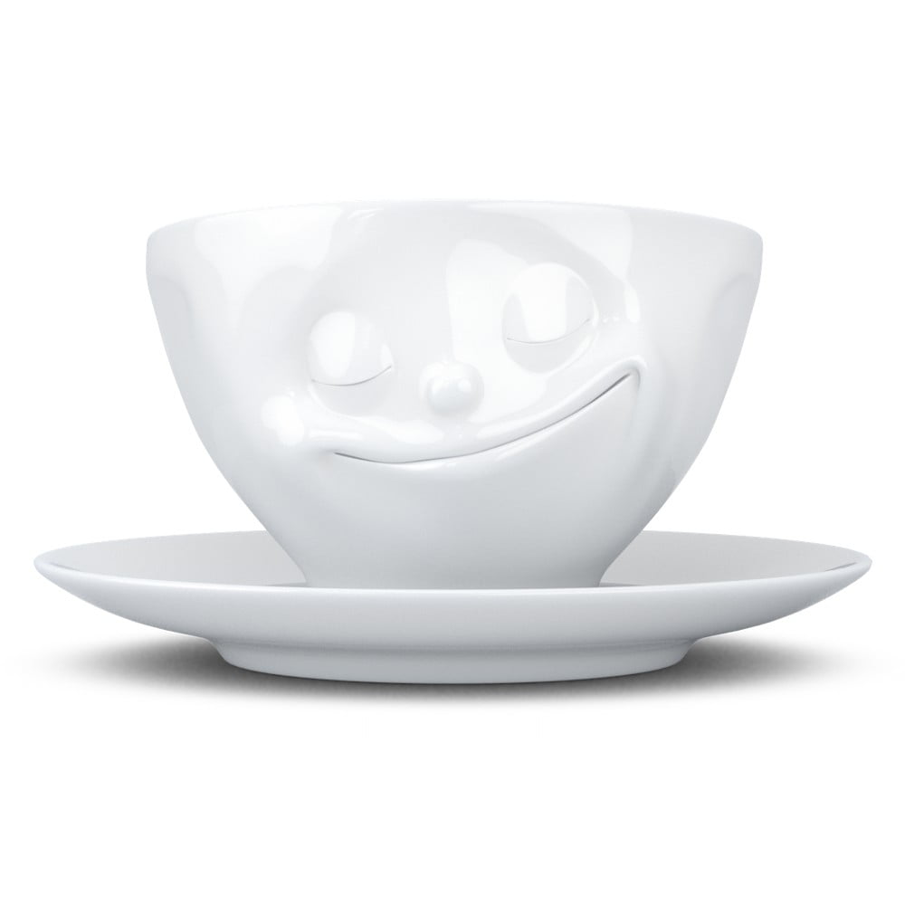 E-shop Biela šťastná porcelánová šálka na kávu 58products, objem 200 ml