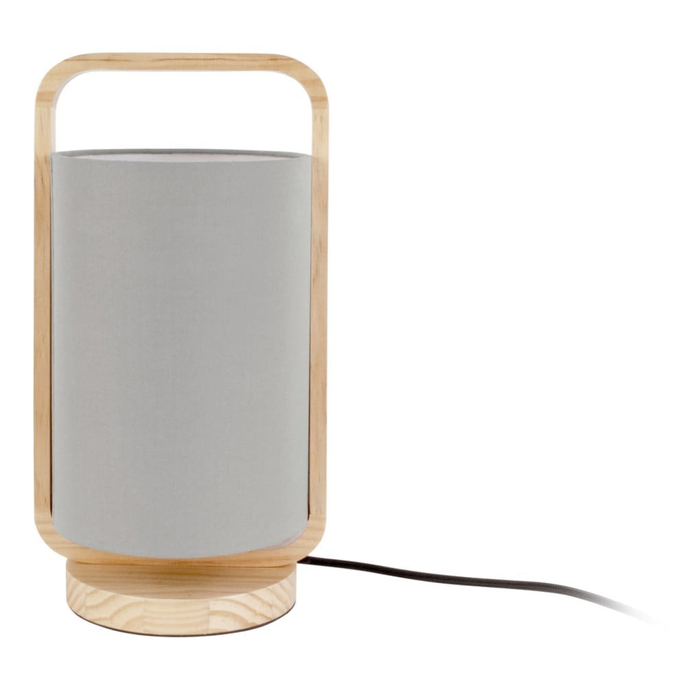 E-shop Sivá stolová lampa Leitmotiv Snap, výška 21,5 cm