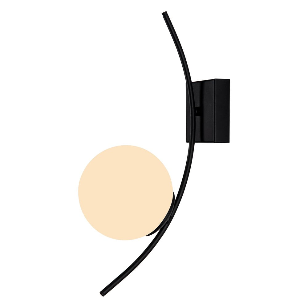 E-shop Čierne nástenné svietidlo Squid Lighting Yay, výška 44 cm