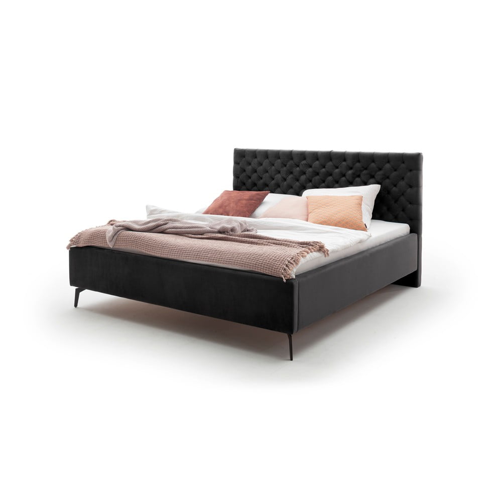 E-shop Čierna dvojlôžková posteľ s roštom a úložným priestorom Meise Möbel La Maison, 160 x 200 cm