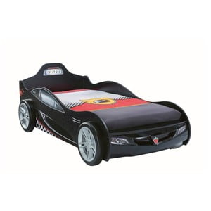 Čierna detská posteľ v tvare auta Coupe Carbed Black, 90 × 190 cm