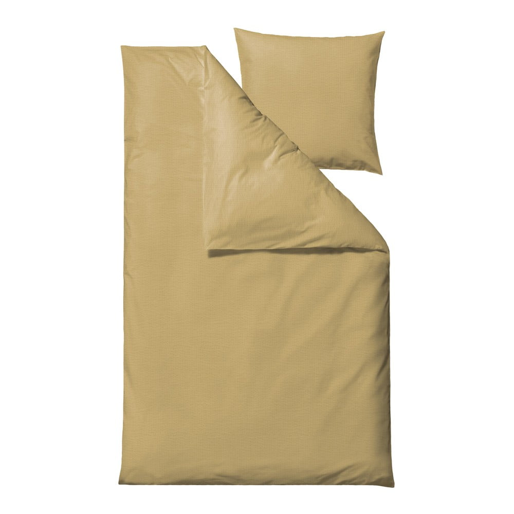 E-shop Žlté obliečky z bio bavlny 200x140 cm Wave Straw - Södahl organic