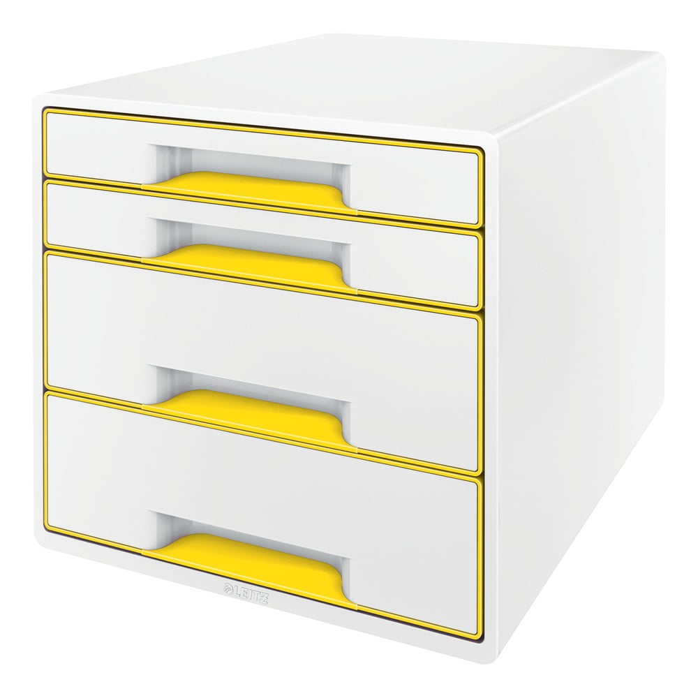 E-shop Bielo-žltý zásuvkový box Leitz WOW CUBE, 4 zásuvky
