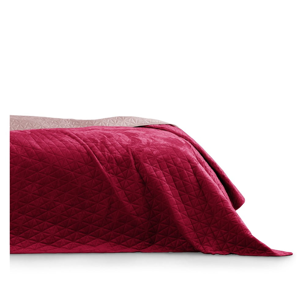 E-shop Červený pléd cez posteľ AmeliaHome Laila Ruby Red, 220 x 240 cm