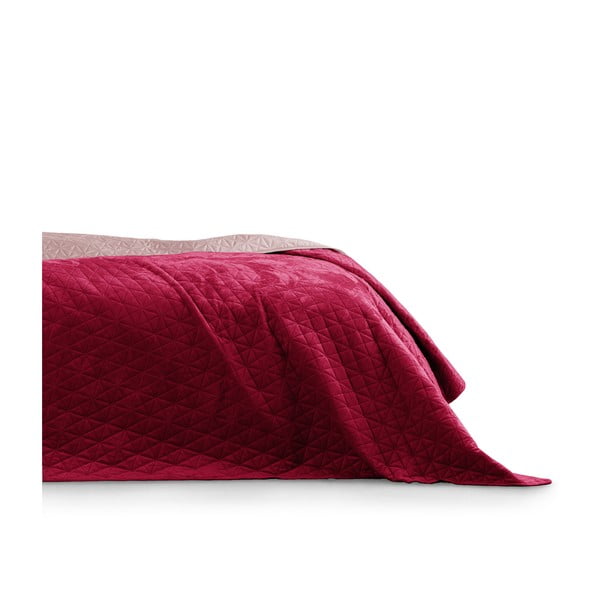 Červený pléd cez posteľ AmeliaHome Laila Ruby Red, 260 x 240 cm