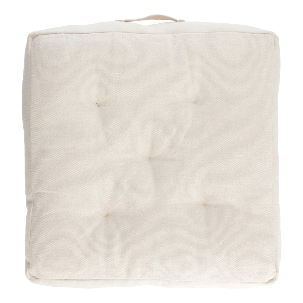 E-shop Biely bavlnený sedák Kave Home Sarit, 60 x 60 cm