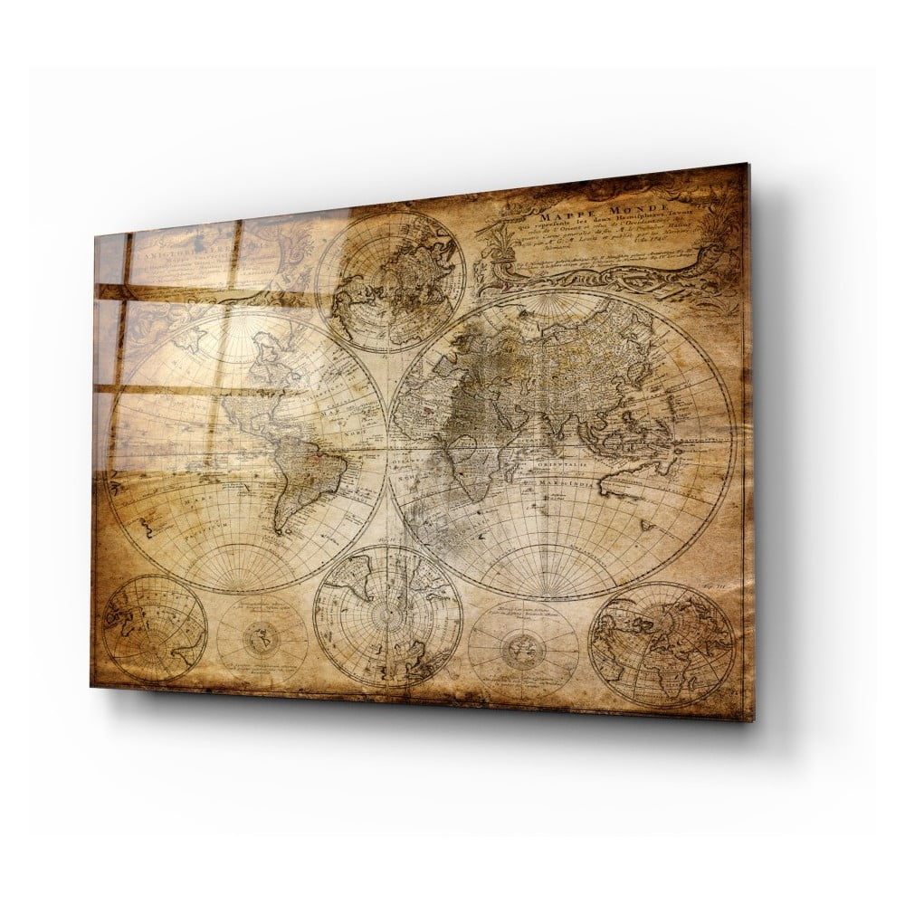 E-shop Sklenený obraz Insigne World Map, 110 x 70 cm