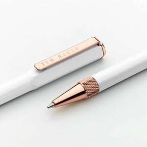 Biele pero s ružovozlatými detailmi Ted Baker Ballpoint