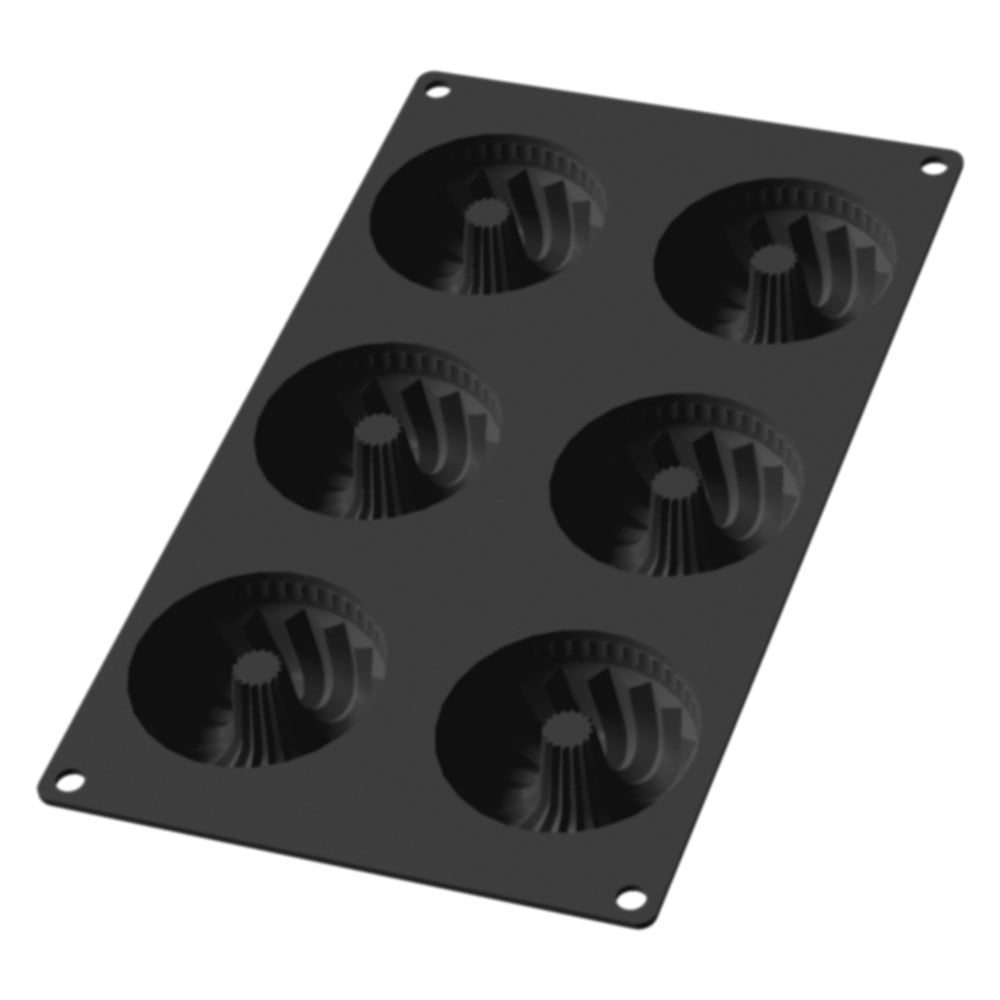 E-shop Čierna silikónová forma na 6 mini báboviek Lékué