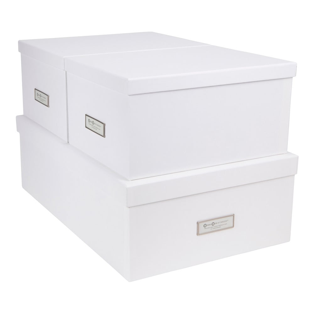 E-shop Súprava 3 bielych úložných škatúľ Bigso Box of Sweden Inge