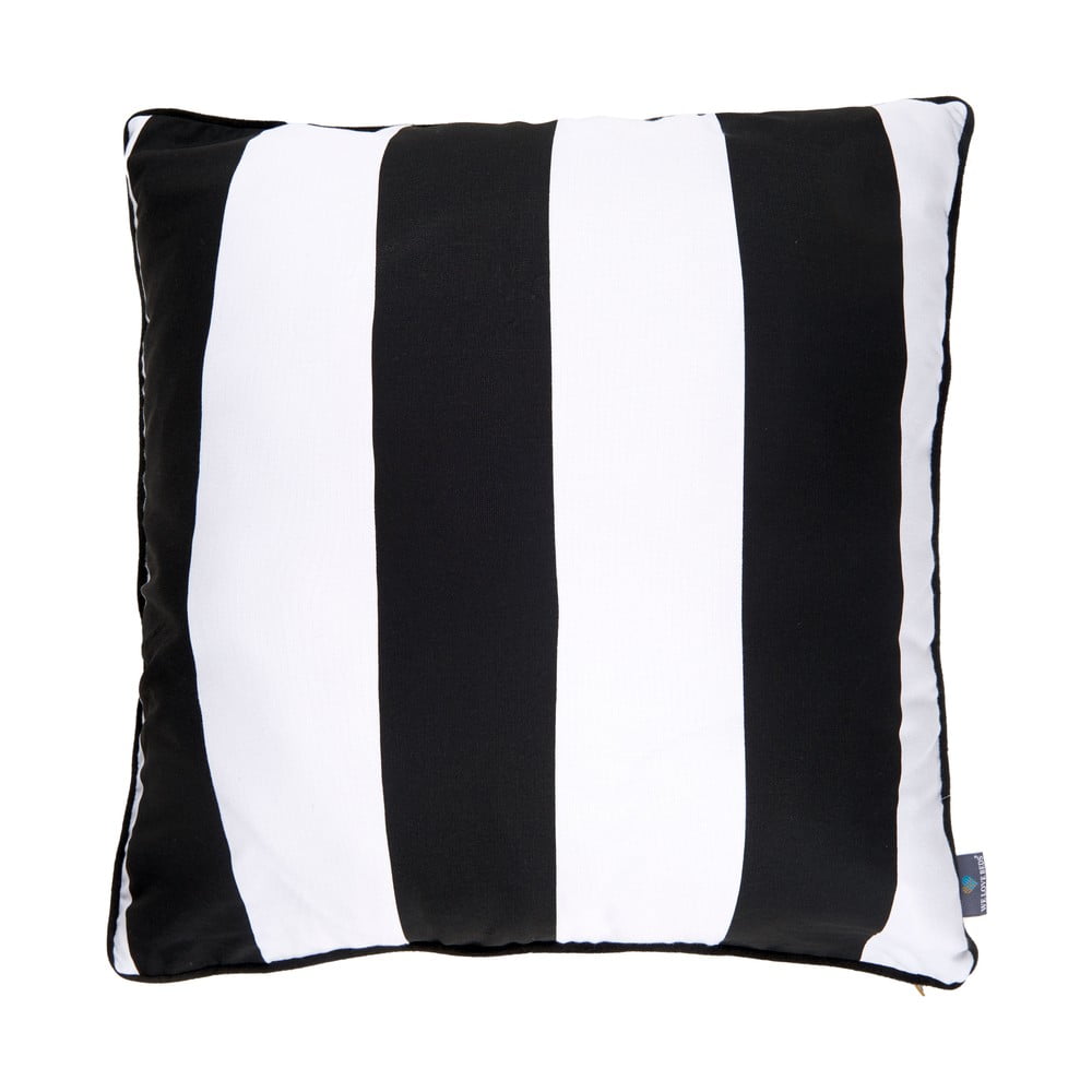 E-shop Čierno-biela obliečka na vankúš WeLoveBeds Belts, 60 × 60 cm