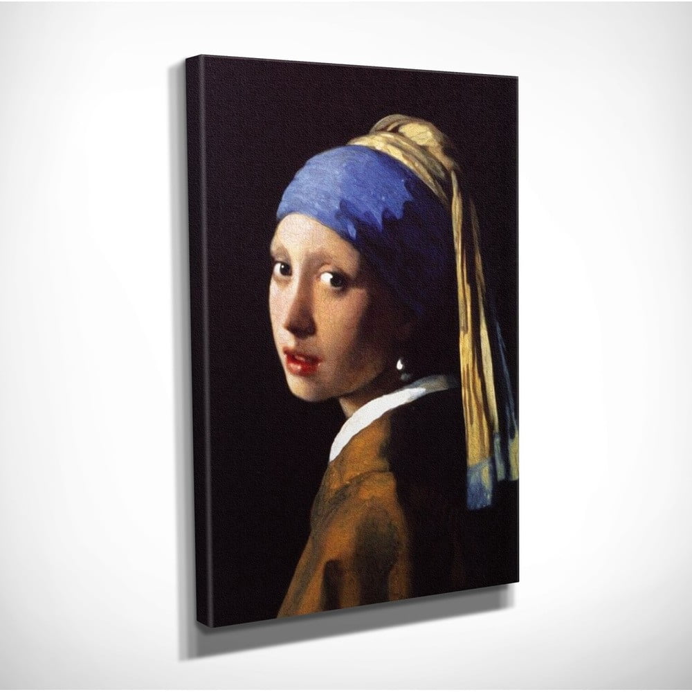 Obrázok Nástenná reprodukcia na plátne Johannes Vermeer The Girl with Pearl, 30 × 40 cm