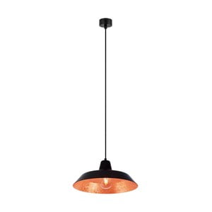 Čierne stropné svietidlo s detailom v medenej farbe Bulb Attack Cinco