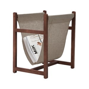 Odkladací stojan na časopisy Linen Warm Grey, šírka 40 cm