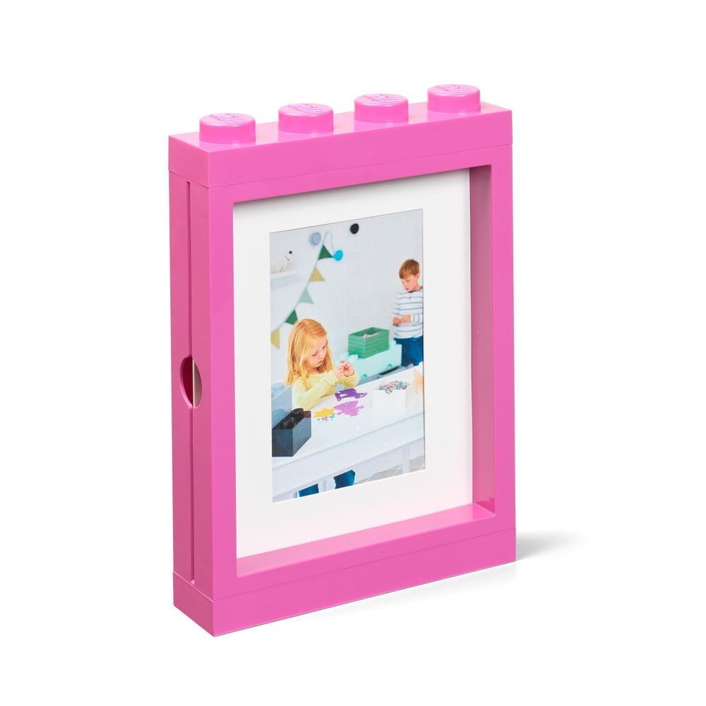 Ružový rámček na fotku LEGO®, 19,3 x 26,8 cm