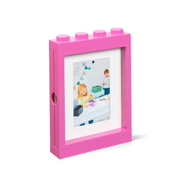 Ružový rámček na fotku LEGO®, 19,3 x 26,8 cm