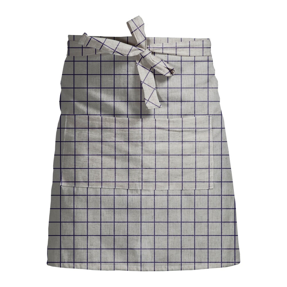 Obrázok Sivá kockovaná zástera s prímesou ľanu Linen Couture Delantal Simple Squares