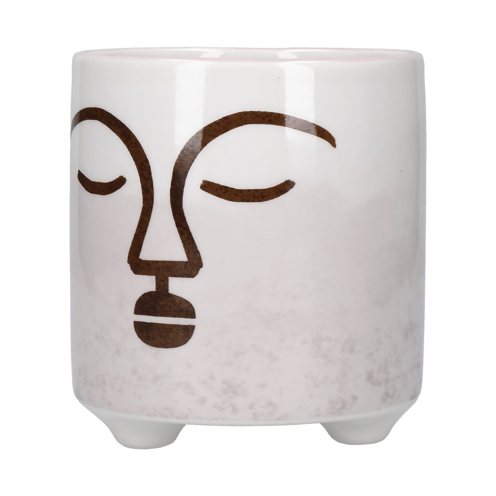 E-shop Bielo-ružový keramický kvetináč Kitchen Craft Terracotta Face