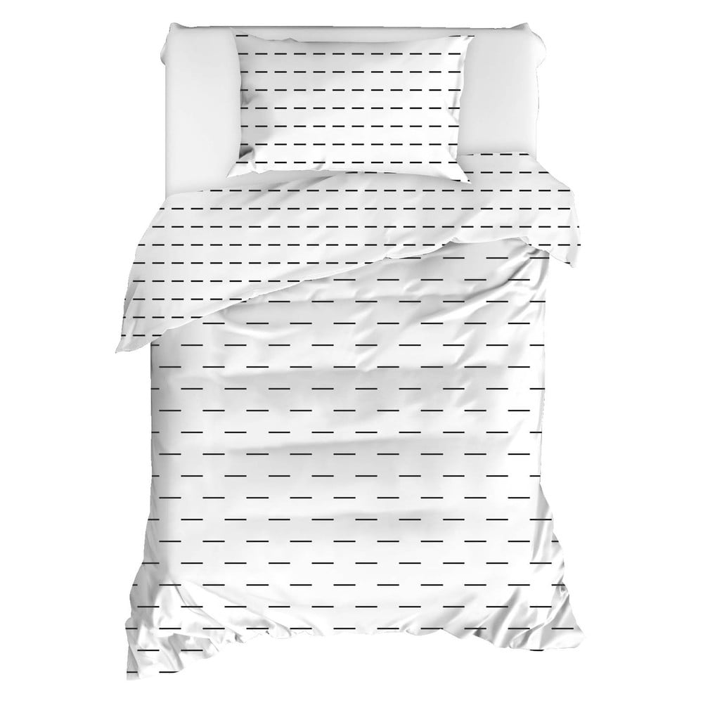 E-shop Obliečky na jednolôžko z ranforce bavlny Mijolnir Cubuk White, 140 × 200 cm
