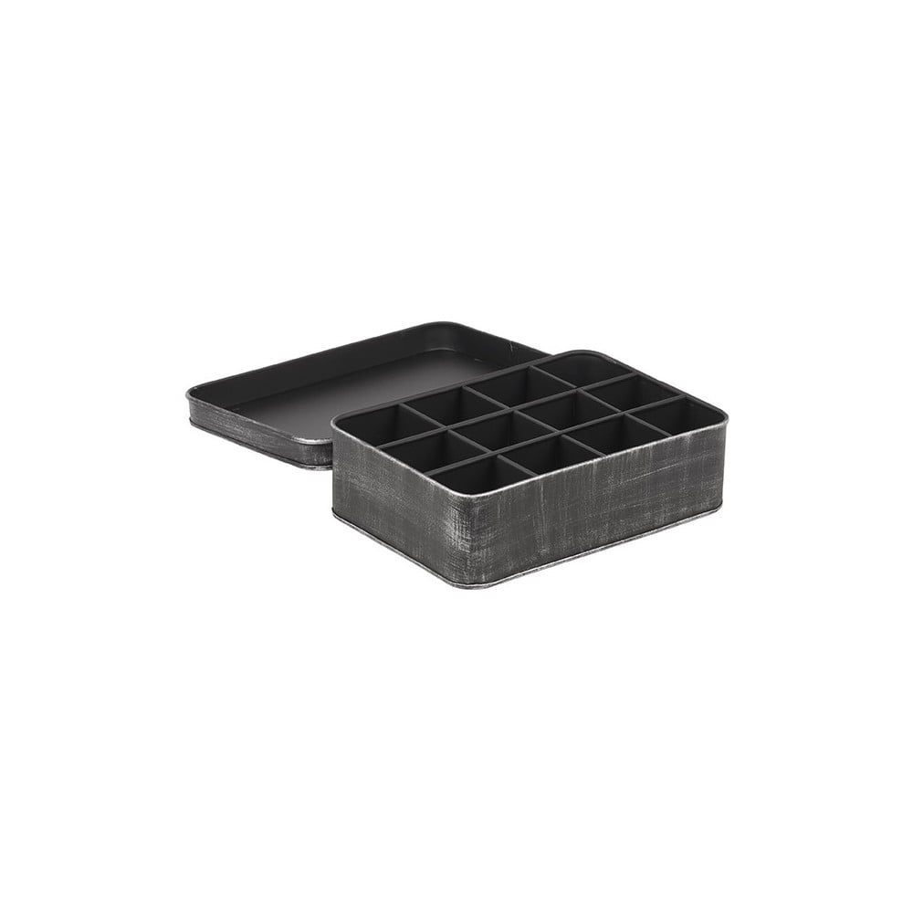 E-shop Čierna kovová krabica na čaj LABEL51