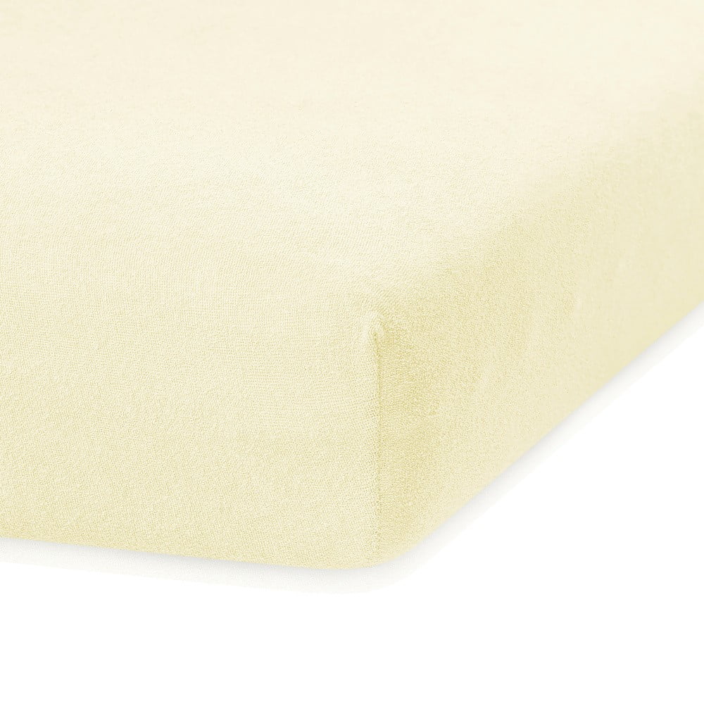 Obrázok Svetložlté elastické plachty na dvojlôžko AmeliaHome Ruby Light Yellow, 180-200 x 200 cm