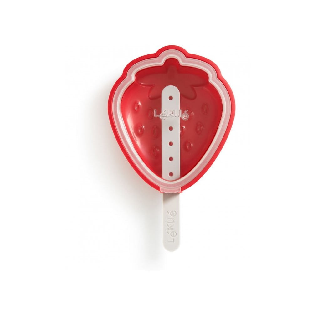 E-shop Červená silikónová forma na zmrzlinu v tvare jahody Lékué