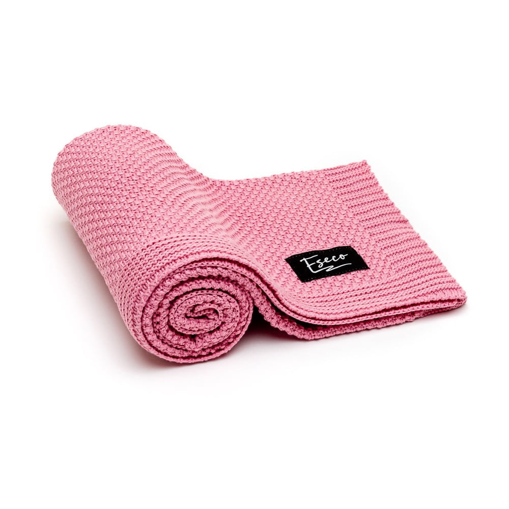 E-shop Ružová detská pletená deka ESECO Spring, 80 x 100 cm