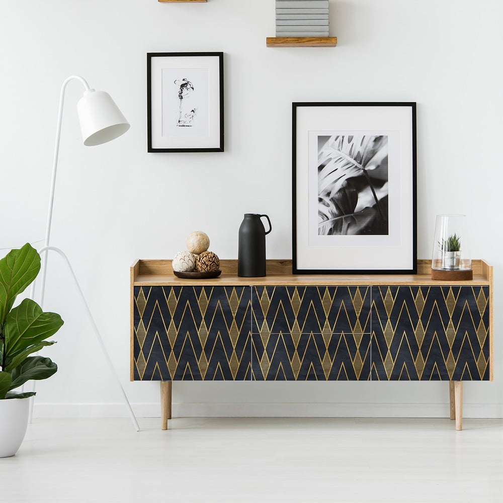 E-shop Dekoratívna tapeta na nábytok v čierno-zlatej farbe Ambiance Ragnar