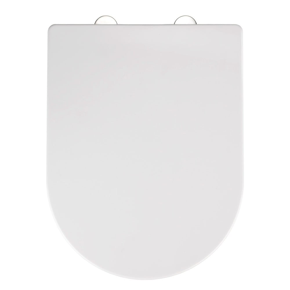E-shop Biele WC sedadlo s jednoduchým zatváraním Wenko Calla, 47 × 35,5 cm