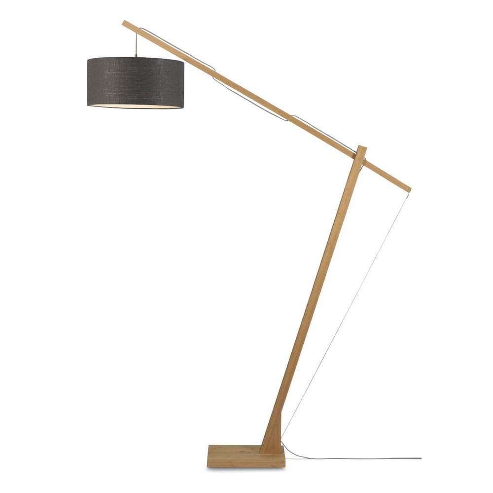 E-shop Stojacia lampa s tmavosivým tienidlom a konštrukciou z bambusu Good&Mojo Montblanc