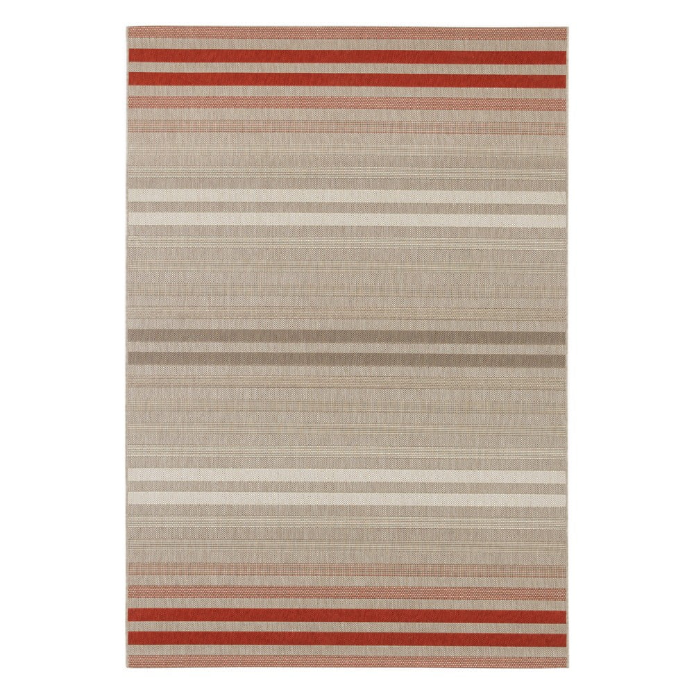 E-shop Červeno-krémový vonkajší koberec NORTHRUGS Paros, 120 x 170 cm