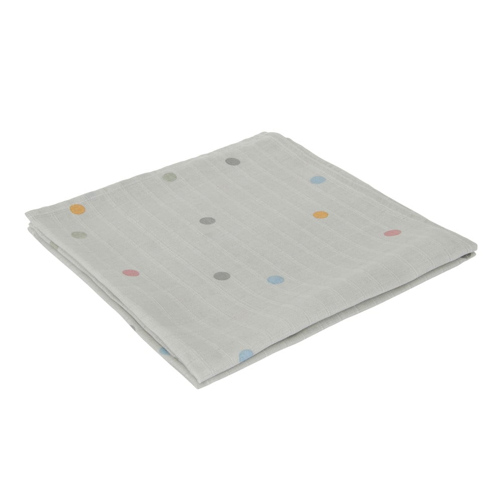 E-shop Súprava 2 sivých mušelínových plienok Kindsgut Dots, 70 x 70 cm