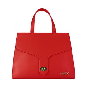 Červená kožená kabelka Lampoo Kanto