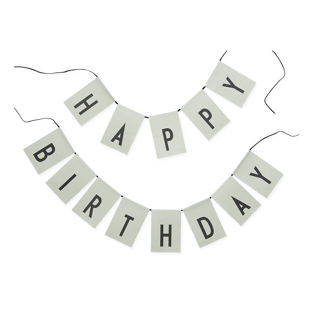 E-shop Svetlozelená girlanda Design Letters Happy Birthday