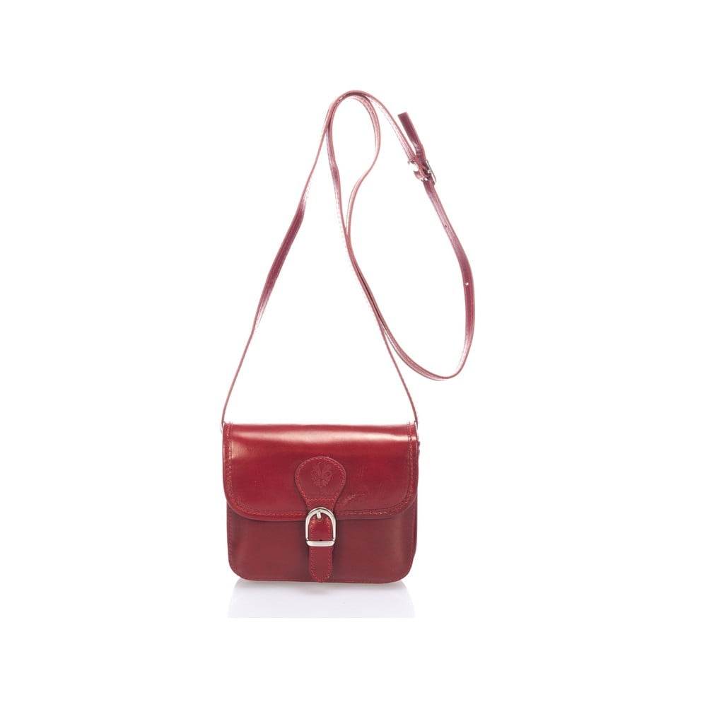 Červená kožená kabelka Lisa Minardi Laura