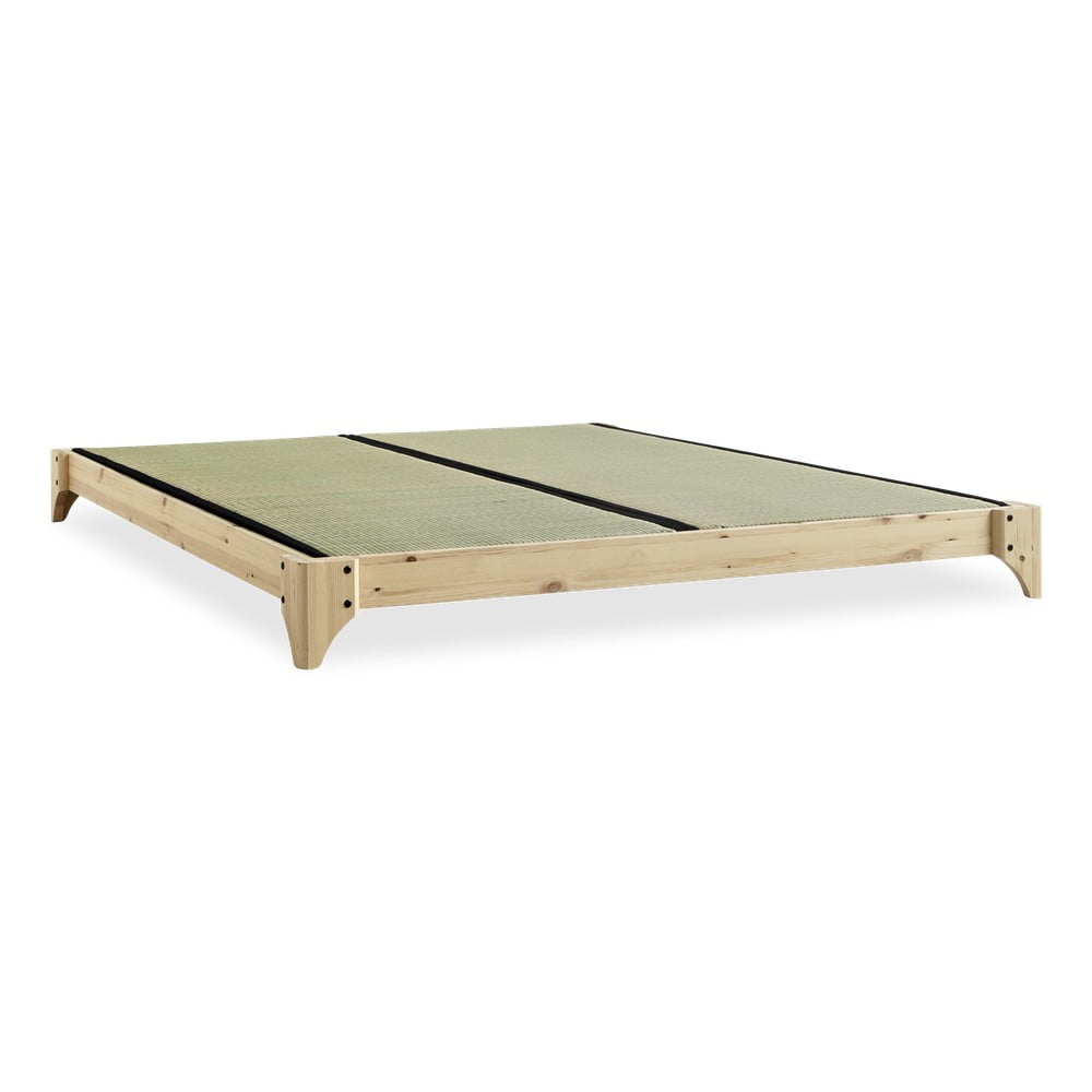 Obrázok Dvojlôžková posteľ z borovicového dreva s matracom a tatami Karup Design Elan Comfort Mat Natural/Natural, 160 × 200 cm