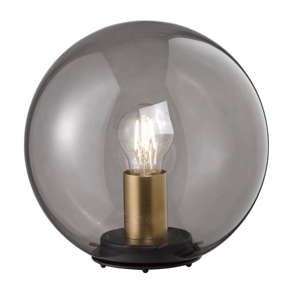 E-shop Čierna sklenená stolová lampa Fischer & Honsel Dini, ø 25 cm