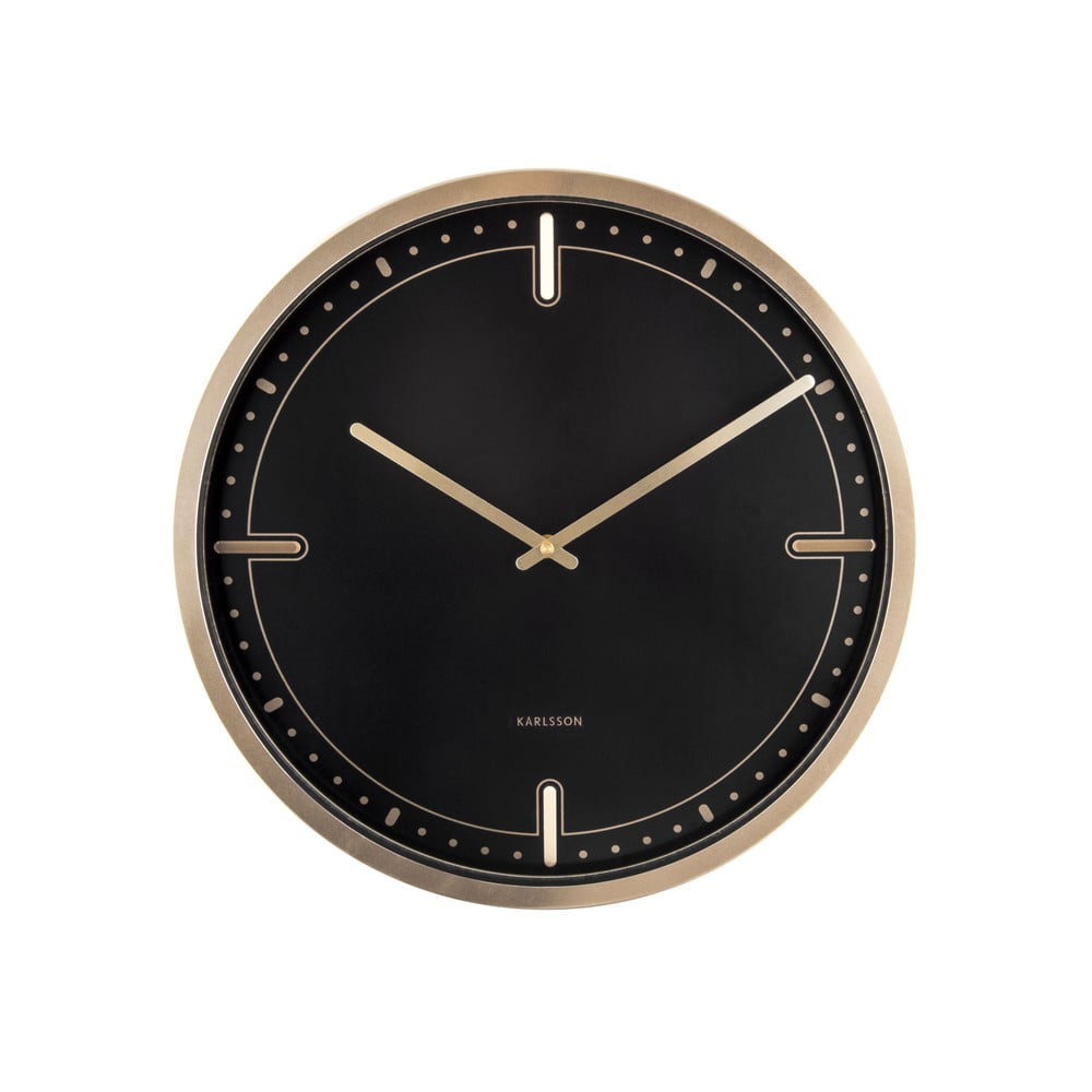 E-shop Čierne nástenné hodiny Karlsson Dots, ø 42 cm