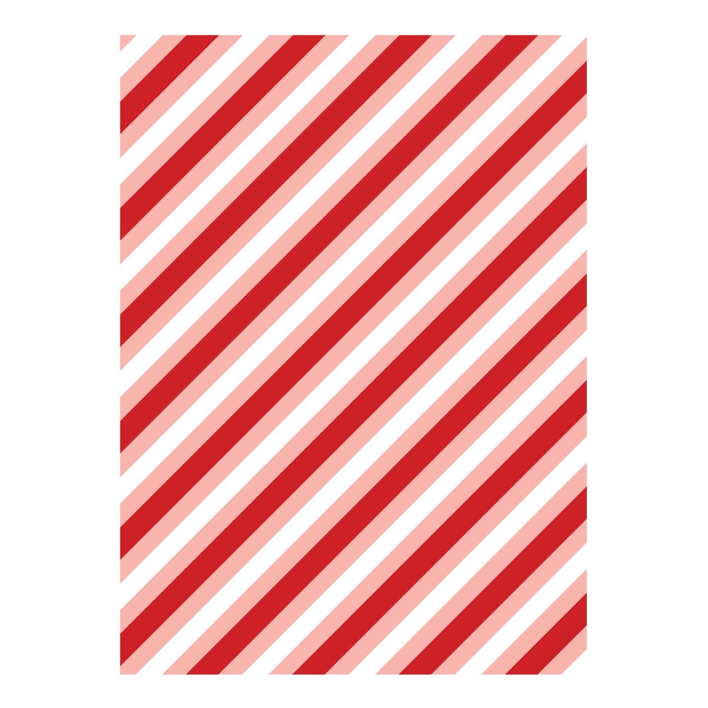 E-shop 5 hárkov červeno-bieleho baliaceho papiera eleanor stuart Candy Stripes, 50 x 70 cm