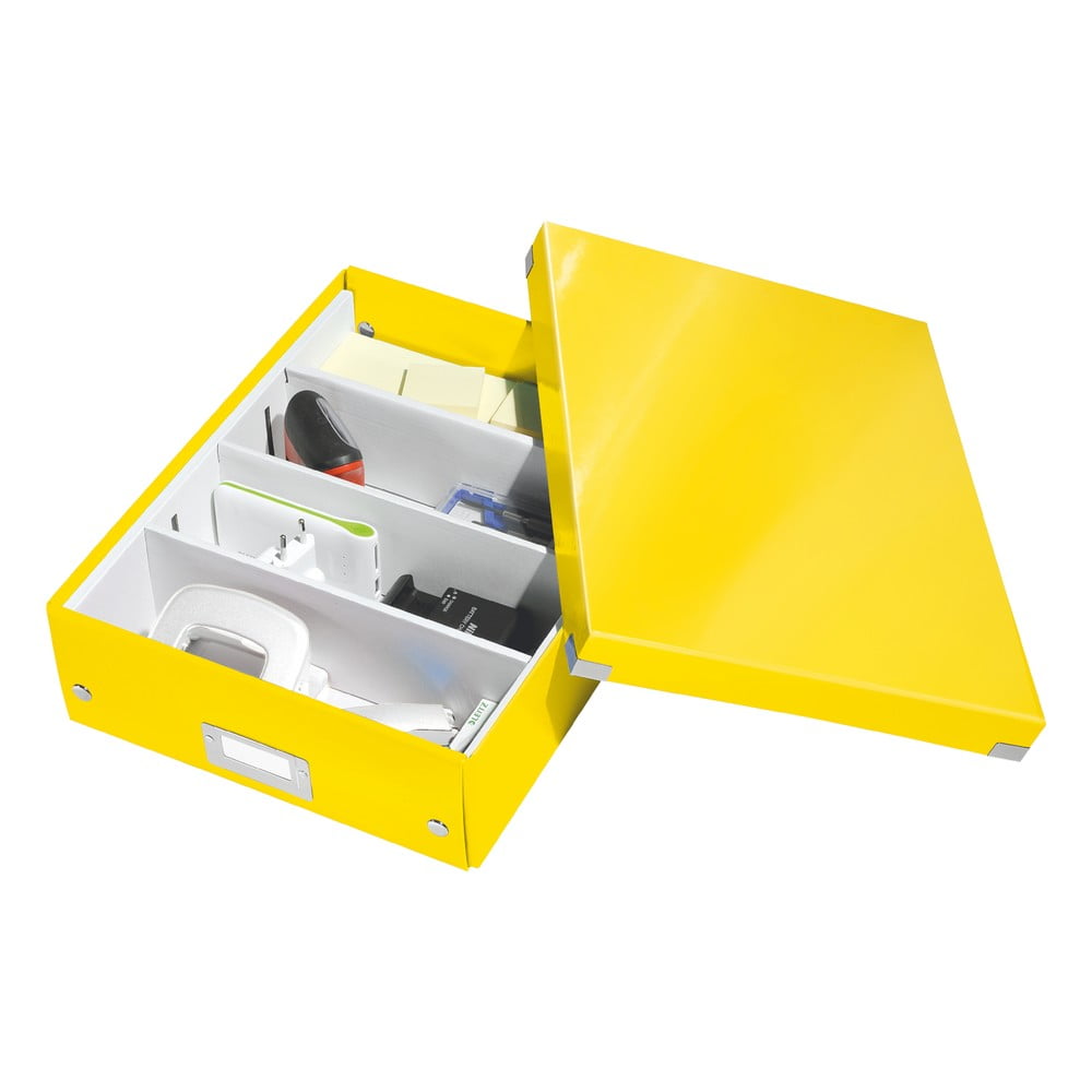 Žltá škatuľa s organizérom Leitz Office, dĺžka 37 cm