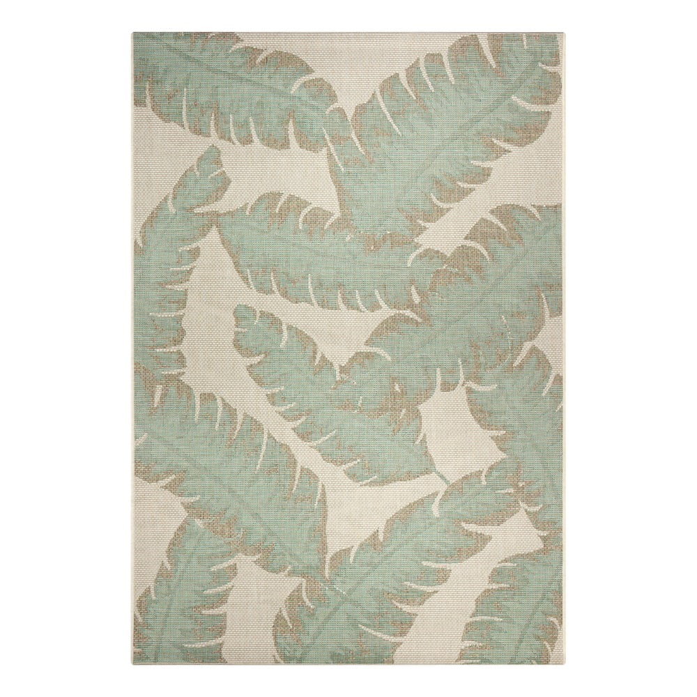 E-shop Zeleno-béžový vonkajší koberec Ragami Leaf, 70 x 140 cm