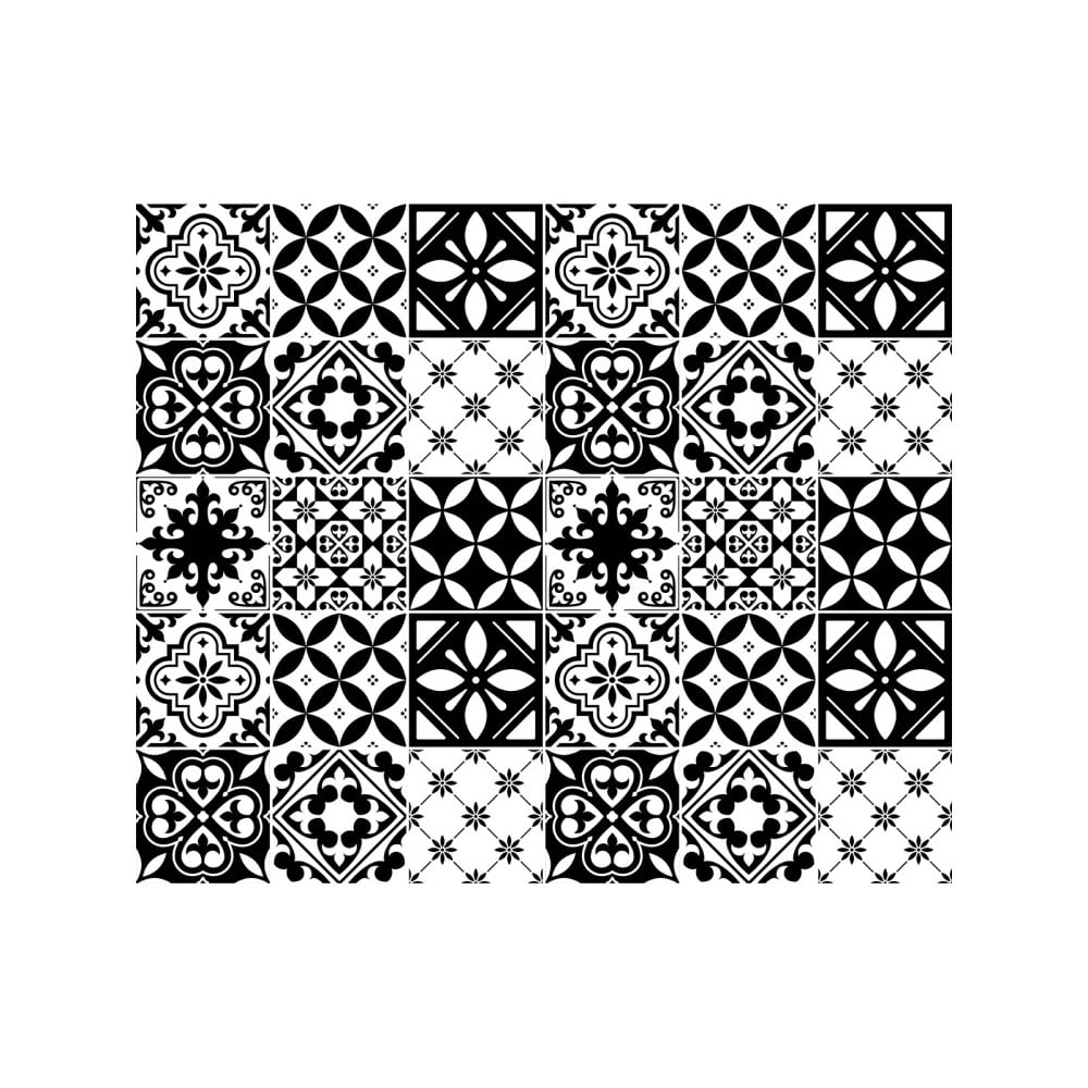 Obrázok Sada 30 nástenných samolepiek Ambiance Decal Tiles Azulejos Rosario, 10 × 10 cm