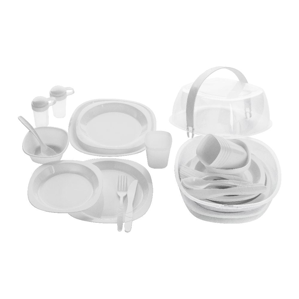 Obrázok Piknikový set Premier Housewares Clear White, 51 ks